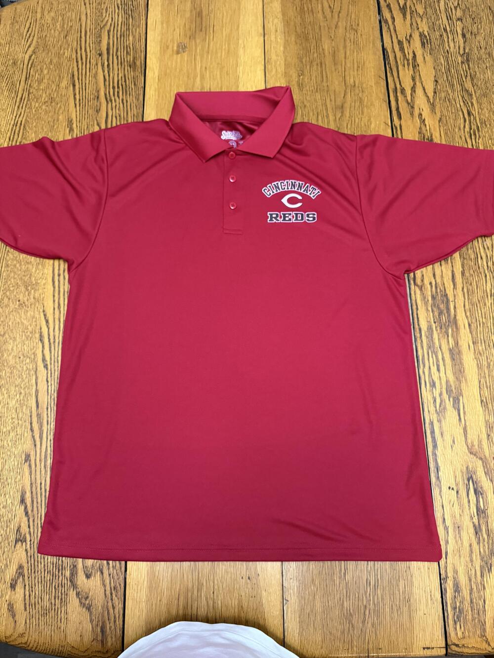 Cincinnati Reds Shirt Mens Large MLB Baseball Polo Short Sleeve Stitches